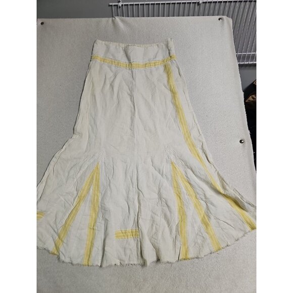 Free People Dresses & Skirts - Free People Linen Blend Light Flare Skirt Beige Size 0 Boho Cottage Core